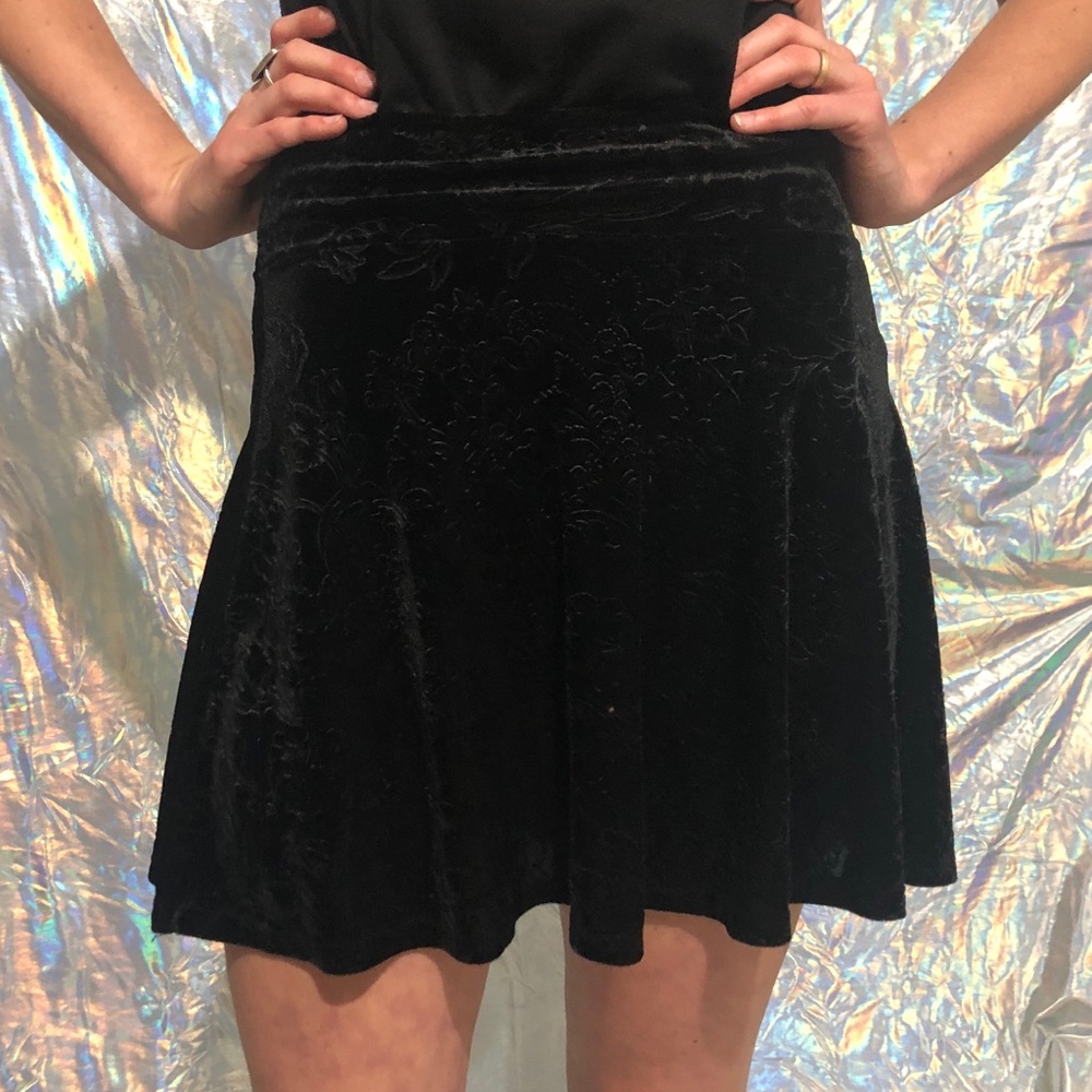 Black floral patterned skirt